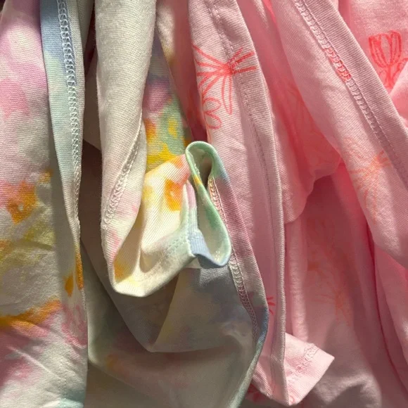 Colorful Tie-Dye and Pink Floral Kids Dresses 4T/5T set - Picture 7 of 7